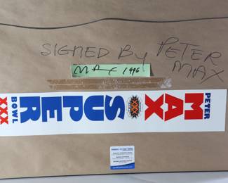 Peter Max 1996 Helmet Montage Poster Super Bowl XXX	Frame: 23.75x32.25x0.75in	199071
