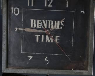 AS-IS Benrus Time Antique Art Deco Electric Advertising Clock	15x14.25x4in	289023
