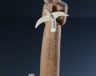 Chris Ortiz Cordova New Mexico Carved Wood St. Francis of Assisi Figure  	10.5x3x3.25in	196222
