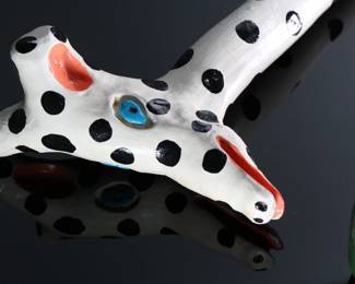 Lot of 2 Folk Art Carved Wood Walking Sticks Canes GLH		196049
