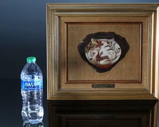 Original Art Lynn Touchette Trios-Zia Storage Jar Painting 	Frame: 13x14.75x2in	199152
