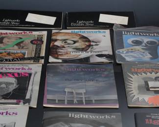 Lot of 14 Vintage Lightworks Illuminating New & Experimental Art Magazines Periodicals 	Stack: 3x9x12in	196205
