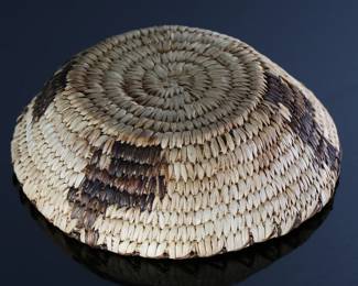 Tohono O'odham Papago Rabbit Coil Basket Native American 	1.75x6in Diameter 	196201
