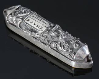 Henryk Winograd Repousse Sterling Silver Jewish Mezuzah Judaica #2	83x18.5x13.5mm	289021
