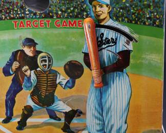 Vintage Japanese Tin Litho Toy Home Run All Star Target Game 	13x9x2in	196063
