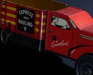 Vintage Walt Reach Toy Courtland Tin Litho Wind-Up Truck Express and Hauling AS-IS	3x2.5x8.75in	196131
