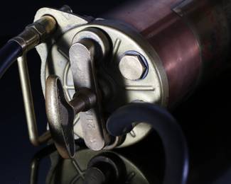 Antique Brass & Copper Fyr-Fyter The Captain Hand Pump Fire Extinguisher&nbsp;	20in H x 5.75in Diameter at baser	199108
