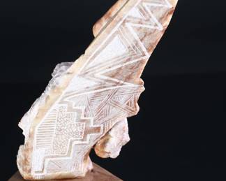 Alvin K Marshall Navajo Hand Carved Alabaster Stone Eagle Sculpture - Native American Art - Signed AKM	9 x 5 x 6 in	198017
