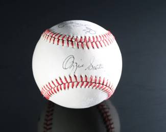 *Signed* Ozzie Smith & Gary Carter Autographed Baseball Auto 	2.78in Diameter 	199002

