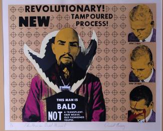 *Signed* Dan Kiacz “This Man is Bald Minus 1” Serigraph Litho Art Print Framed 	Frame: 27.75x30.75in	196013
