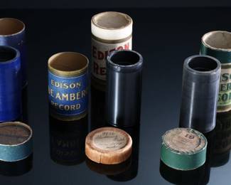 Lot of 3 Antique Phonograph Cylinder Thomas Edison Records - Blue Amber Record - Amberol Record - #9836 #19 & #1724	5 x 5.5 x 5.5 in	198016

