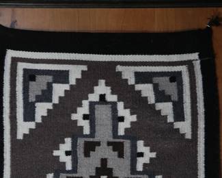 Two Grey Hills Navajo Rug Hasbah Curley Mounted on Board	Rug: 33x20.5in<BR>Frame:41.5x27.5x1in	199146
