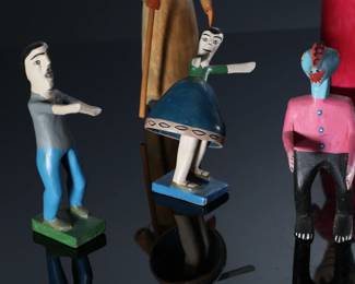 Lot of 8 Mexican Oaxacan Carved Wood Figures		196223
