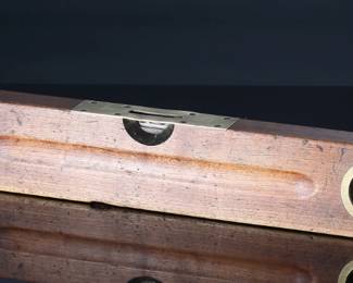 Antique 28in Stanley Rule & Level&nbsp;Brass & Wood Level #2  28.25x3.15x1.35in	199022
