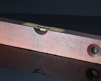 Antique 26in Oak Leaf E30 Level Brass & Wood 	26x2.85x1.25in	199025
