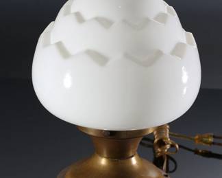 Art Deco Milk Glass Sawtooth 3-Tier Lamp Light Fixture 	12in H x 8in Diameter 	196224
