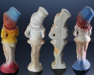 Lot of 4 Vintage Carnival Chalkware Majorette Baton Twirling Girls Figure Statues	Red boots 11x4x3 in Black boots 11x4x3 in blue boots 10.5x4x2 in white boots 11x4x3 in	198054
