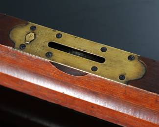 Antique 28in Stanley Rule & Level&nbsp;Brass & Wood Level 	28.25x3.15x1.35in	199021
