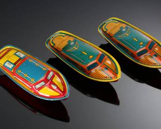 Lot of 3 Vintage Tin Litho Toy Boats 	38	196092
