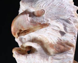 Alvin K Marshall Navajo Hand Carved Alabaster Stone Eagle Sculpture - Native American Art - Signed AKM	9 x 5 x 6 in	198017
