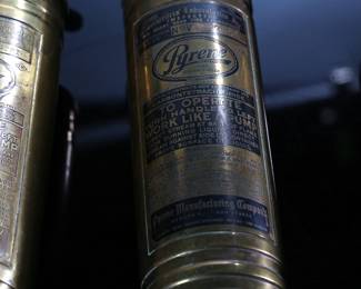 Lot of 4 Vintage Brass Pyrene Fyr-Fyter Hand Fire Extinguisher Lot 		199096
