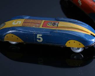 Lot of 3 Vintage Huki Made in US Zone German Tin Litho Toy Cars Key Windup 	1.5x2x6.25in 	196090
