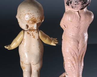 Lot of 2 Vintage Carnival Composite Dolls Kewpie & Woman 		196161
