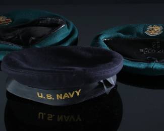 Lot of 3 US Navy/Army Military Beret Hats 	Unmarked 	199143
