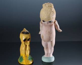 Lot of 2 Vintage Carnival Chalkware Kewpie Dolls Figure Statues - Vampie Doll 1919 - Yellow Kewpie	Vampie 13x6x4 in Yellow Kewpie 8x3x4 in	198050
