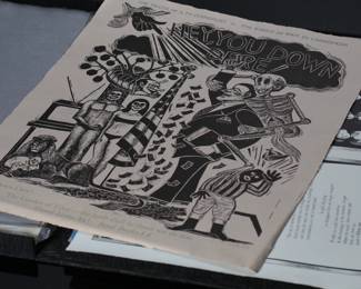 John L. Risseeuw A Dance of Death Art Portfolio 19 Prints in binder Sidney Chafetz, Warrington Colescott, Antonio Frasconi	21.5x17x1.25in	196040
