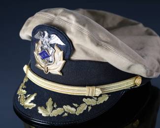 US Navy Military Sealift Command Officer Dress Visor Hat Cap	Size: unmarked look like 7.25	199121
