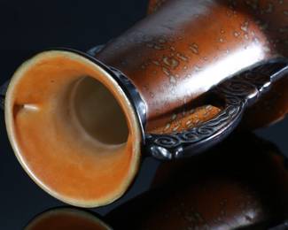 Ditmar Urbach Alienware Vase Czechoslovakia Art Deco Pottery 10913&nbsp;	9.75x5.55x5.55in 	196052
