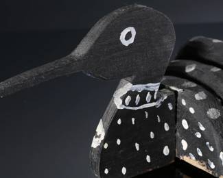 Carved Wood Folk Art Duck Signed H	7.5x8x22in	196232
