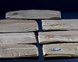Lot of 7 US Military Garrison Caps 	7 3/8 & 7 1/4	199139
