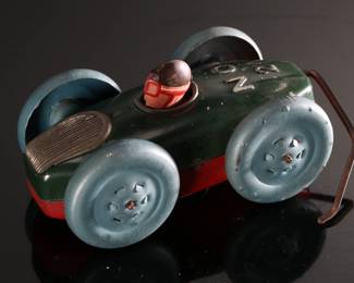 1940s Vintage Japan Acrobat Car Tin Wind-Up Flipper Tokyo Midoriya Co. Toy	3.25x2.75x5.25in	196147

