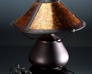 Craftsman Style Mica 007-01-0 Copper Beanpot Table Lamp	13.75in H x 14.5in Diameter 	199155
