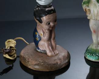 Lot of 2 Vintage Carnival Chalkware Figure Statues - Betty Boop - Kewpie Splash Me Doll Lamp	Betty Boop 14x5x4 in Splash Me doll 8x6x7 in	198051
