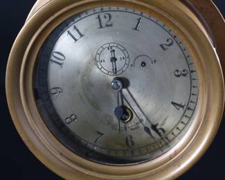 Antique Crosby Steam Gauge & Valve Co. Boston Brass Ship Clock Nautical Marine	Clock Bezel: 6.25in<BR>Total: 6.7in Diameter x 2.45in Deep	199017
