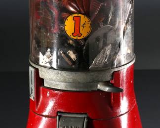 1 Cent Gumball Machine Folk Art  CoinOp	12.5x6.5x6.5in	196219
