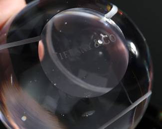 Tiffany & Co. Crystal Tennis Ball Paperweight Statue	2.5 x 2.5 x 2.5 in	198022
