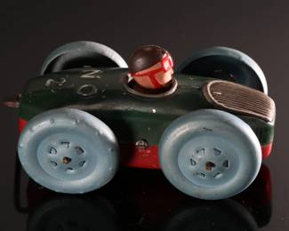 1940s Vintage Japan Acrobat Car Tin Wind-Up Flipper Tokyo Midoriya Co. Toy	3.25x2.75x5.25in	196147
