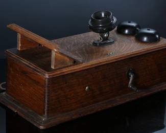 Antique Western Electric Wall Phone Hand Crank 	20.5x9.25(13in max) x11in	199083
