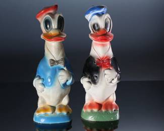Lot of 2 Vintage Carnival Chalkware Donal Duck Figures 		196169
