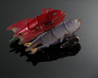 1930s Wyandotte Toys Buck Rogers Space Rocket Ship Pressed Steel	2.5x2.5x6.5in	196106
