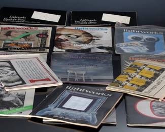 Lot of 14 Vintage Lightworks Illuminating New & Experimental Art Magazines Periodicals 	Stack: 3x9x12in	196205
