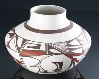 Grace Navasie Lomahquahu G. Frog Woman Hopi Pot Polychrome Jar Native American Pottery Frogwoman	6.1in H x 8.65in Diameter at widest 	199149
