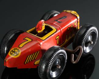Vintage Marx Tin Litho Windup Race Car	2.5x3x5in	196104
