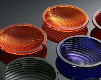 Lot of 7 Colored Glass Traffic Light Lenses 		196175
