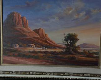 *Original* Rolland Price “Navajo Country” Desert Landscape Painting Art	Board:24x18<BR>Frame:25x31.25x2.5in	199171
