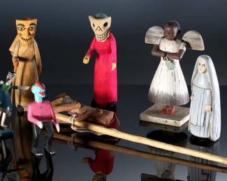 Lot of 8 Mexican Oaxacan Carved Wood Figures		196223
